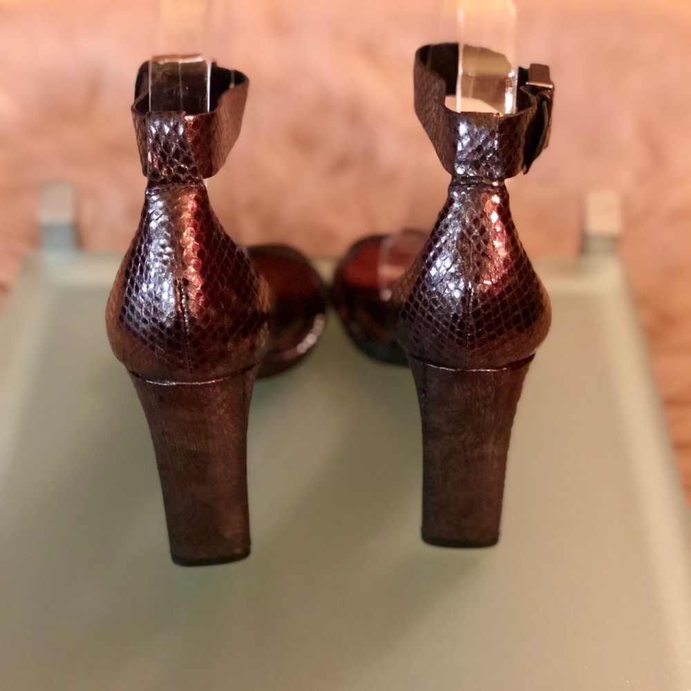 Zara Snake Embossed Leather Sandal - Picture 2 of 7